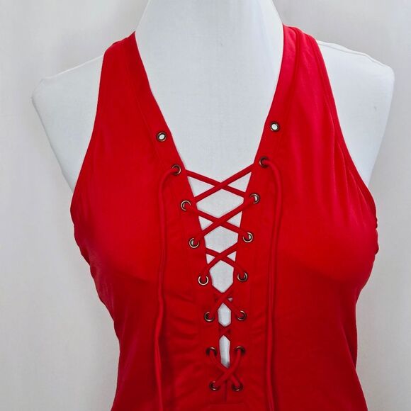 Ashley Graham Swimsuits For All Plunge Lace-Up One-Piece Bathing Suit Size 8 NWT - Picture 3 of 11